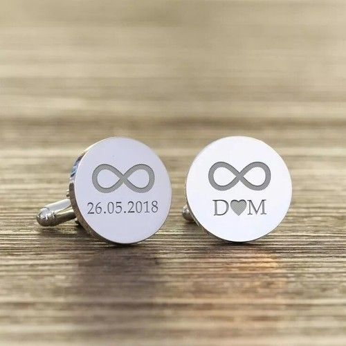 Custom Engraved Cufflinks - Photo, Text & Initial Personalization - The Gift Seller