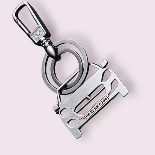 Custom Maruti Suzuki Baleno Keychain with License Plate - The Gift Seller