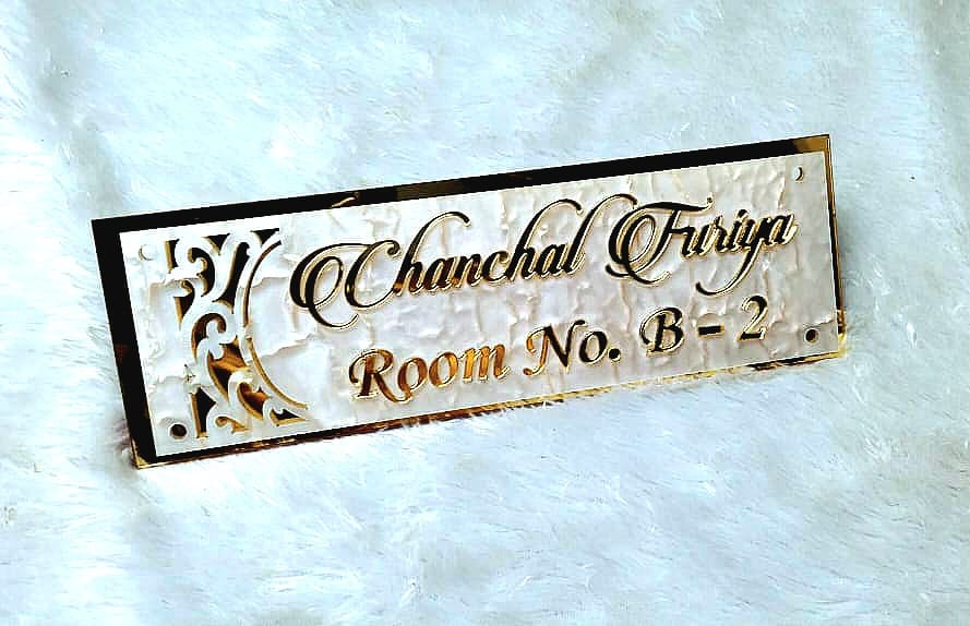 Elegant Acrylic Door Name Plate – Custom Gold Finish - The Gift Seller