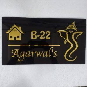Elegant Acrylic Door Name Plate – Custom Gold Finish - The Gift Seller