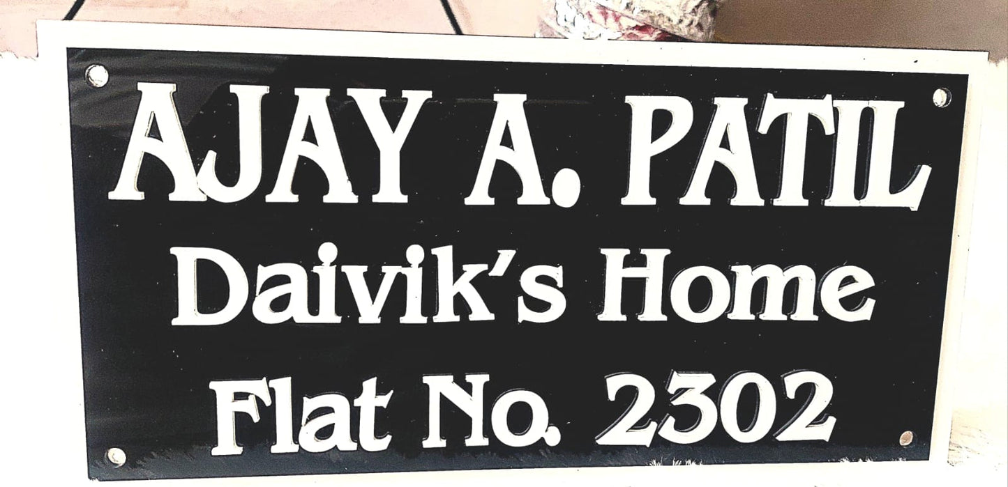 Elegant Acrylic Door Name Plate – Custom Gold Finish - The Gift Seller