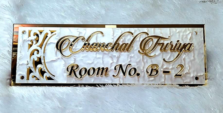 Elegant Acrylic Door Name Plate – Custom Gold Finish - The Gift Seller