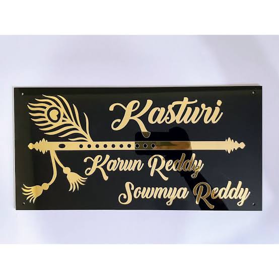 Elegant Acrylic Door Name Plate – Custom Gold Finish - The Gift Seller