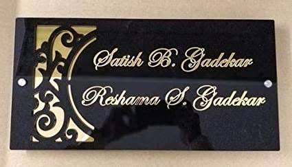 Elegant Acrylic Door Name Plate – Custom Gold Finish - The Gift Seller