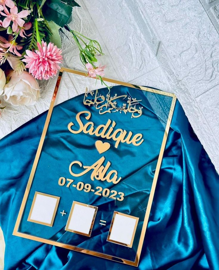 Personalized Acrylic Couple Name Frame | Custom Wedding & Anniversary Gift with Gold Design| Glamorha - The Gift Seller