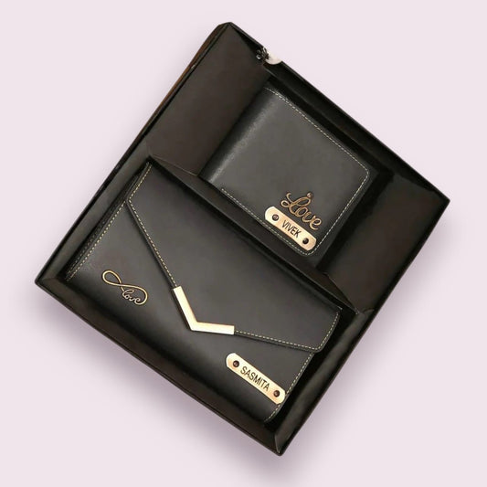 🖤 Personalized Wallet Combo – For Him & Her, with Love - The Gift Seller