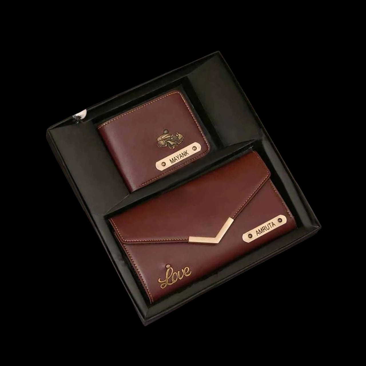 🖤 Personalized Wallet Combo – For Him & Her, with Love - The Gift Seller
