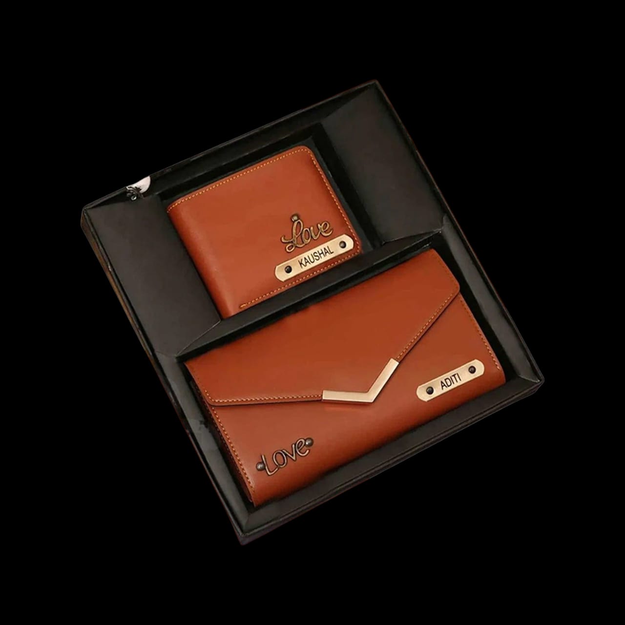 🖤 Personalized Wallet Combo – For Him & Her, with Love - The Gift Seller