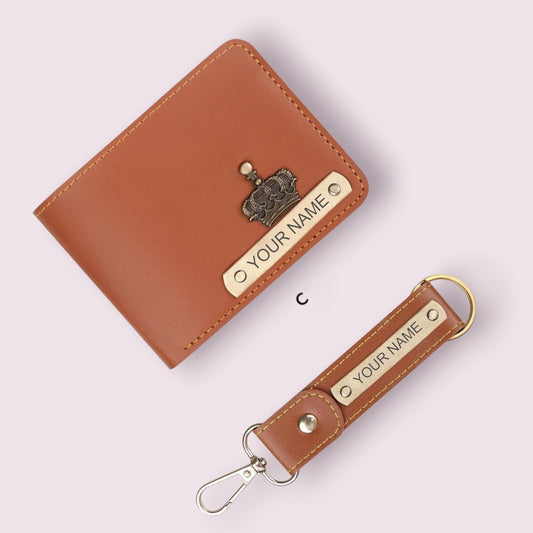 👑 Personalized Wallet & Keychain Set – Royal Style, Just for Him - The Gift Seller