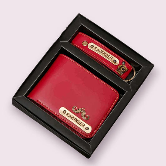 👑 Personalized Wallet & Keychain Set – Royal Style, Just for Him - The Gift Seller