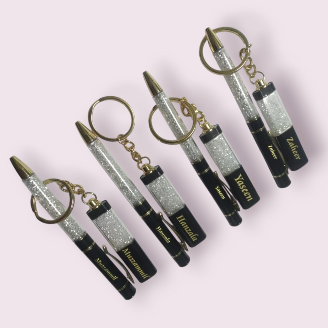 Black Crystal Diamond Pen & Keychain Set – Royal Shine Edition