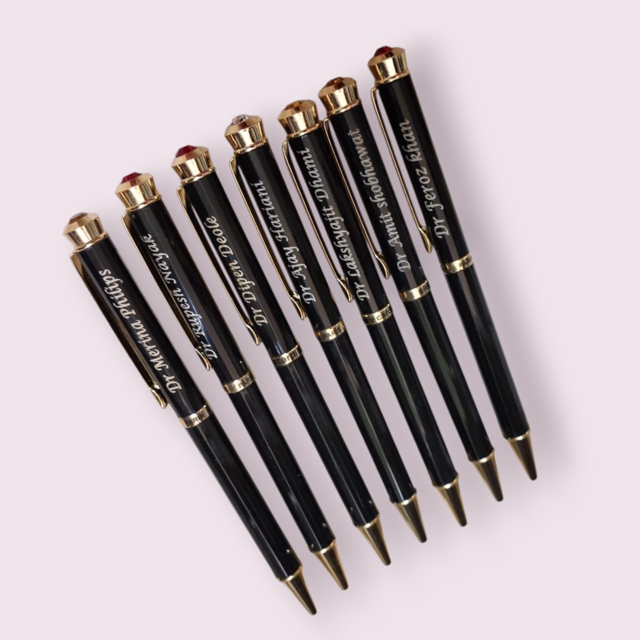 Black Jewel-Top Personalized Pen – Elite Doctor's Edition