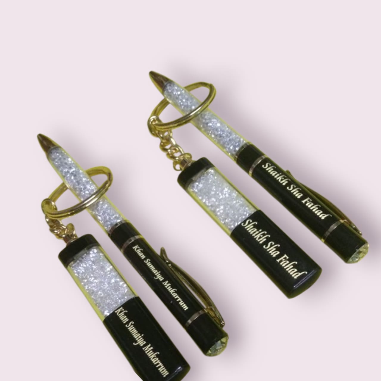 Black Crystal Diamond Pen & Keychain Set – Royal Shine Edition