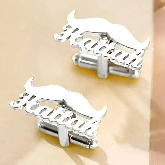 Silver Mustache Cufflinks - Vintage Gentleman Style - The Gift Seller