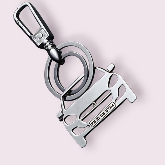 Custom Maruti Suzuki Baleno Keychain with License Plate