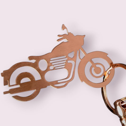 Rose Gold Cruiser Bike Keychain - A Classic Statement
