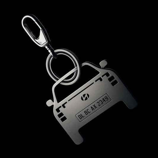 Personalized Hyundai Keychain - Dark Metal Finish