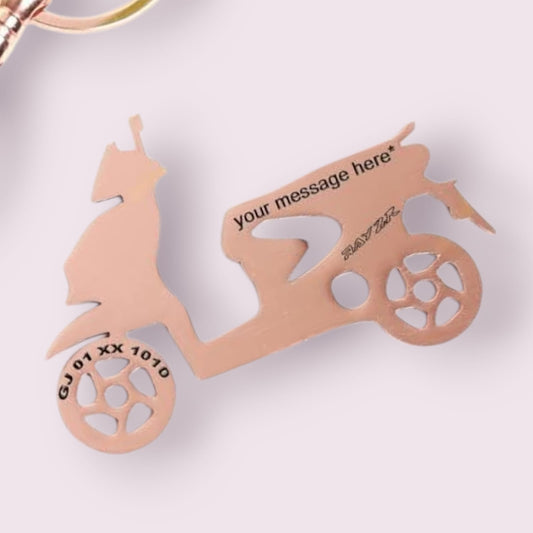 Custom Rose Gold Cruiser Bike Keychain - Stylish & Sleek