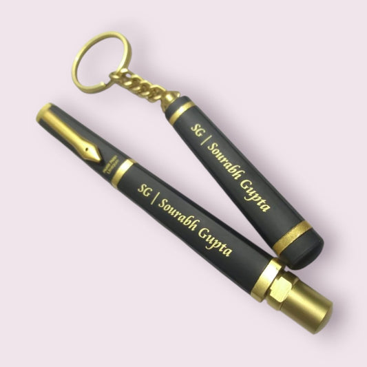 Luxury Brass Gold Pen & Keychain Set – Personalized Gifting Eleganc - The Gift Seller