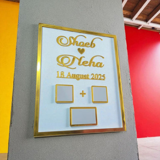 Personalized Acrylic Thumb Board Plate – Wedding Heart Design - The Gift Seller