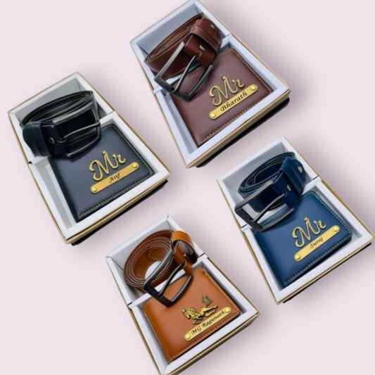 "Personalized Belt & Wallet Combo – The Perfect Gift for Him" - The Gift Seller