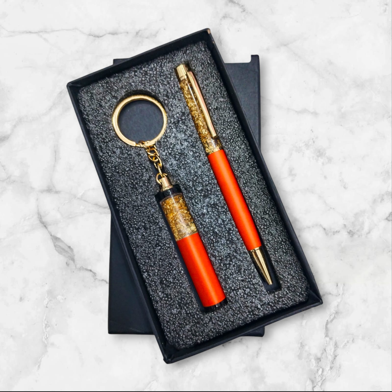 🖋️ Product Headline: Top Zari Pen & Keychain Set – Royal Sparkle Collection - The Gift Seller