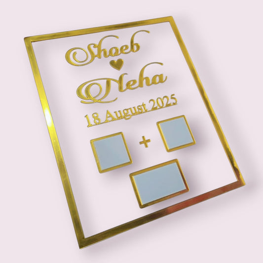 Personalized Acrylic Thumb Board Plate – Wedding Heart Design