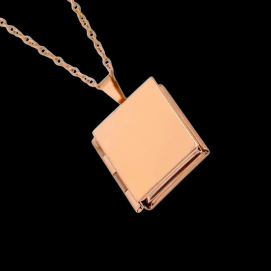 Golden Book Locket – Wear Your Story Close to Heart