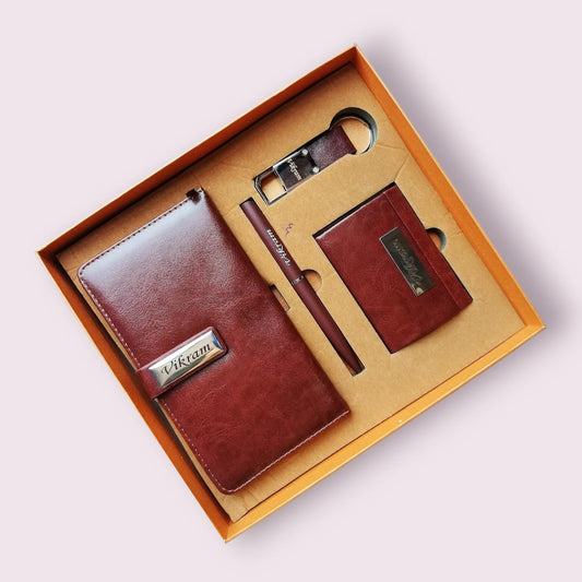 Personalized Premium Gift Set – Diary, Card Holder, Pen & Keychain Combo