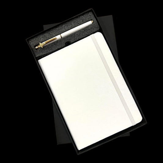Elegant White Diary & Pen Set – Write Your Story in Style