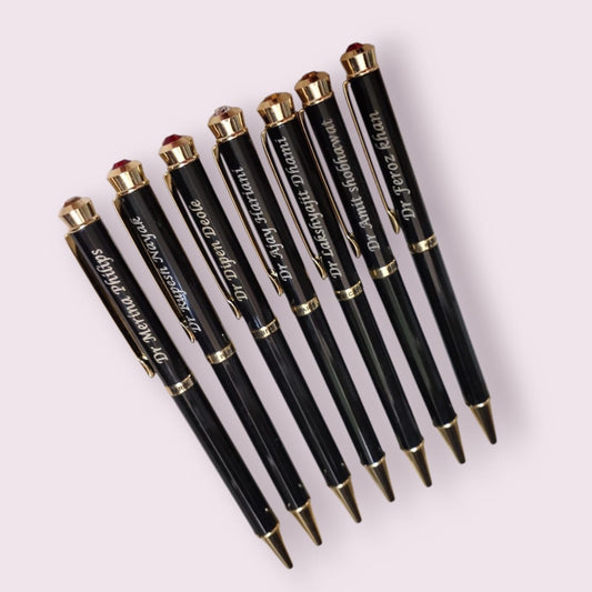 Black Jewel-Top Personalized Pen – Elite Doctor's Edition
