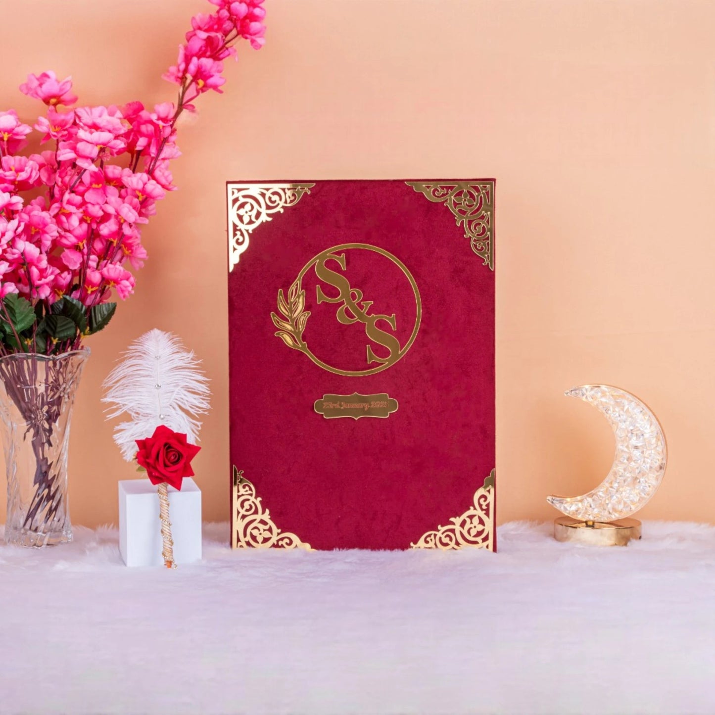 Royal Maroon & Gold Custom Nikah Nama Frame ✨ - The Gift Seller