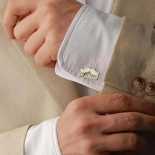 Silver Mustache Cufflinks - Vintage Gentleman Style - The Gift Seller