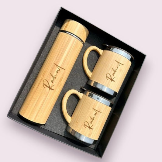 Wooden Bottle & Cup Combo – Eco - Friendly Elegance for Everyday Use - The Gift Seller